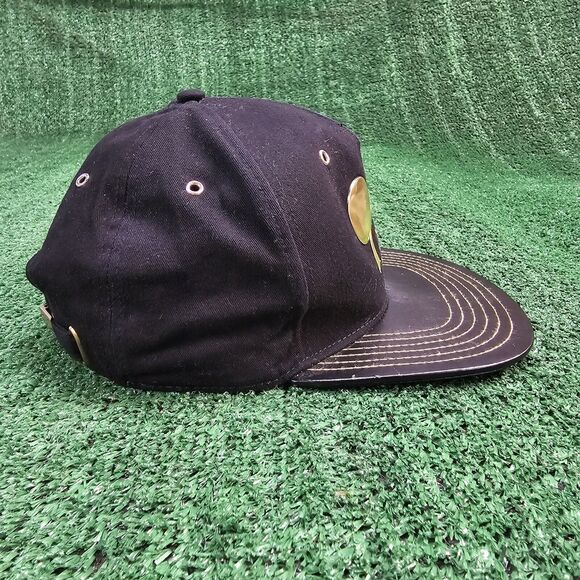 Disney Parks Black Hat Baseball Cap Gold Mickey Mouse 28 Millennial Faux Leather - Picture 5 of 10